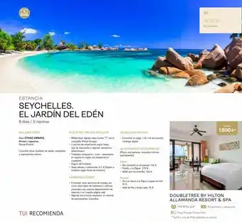 Viajes El Corte Inglés Estancia seychelles. el jardín del edén 8 días / 5 noches salidas 2023 base etihad airways. minima 2 personas desde madri oferta