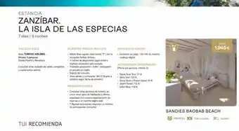 Viajes El Corte Inglés Estancia zanzibar. la isla de las especias 7 días / 5 noches salidas 2023 base turkish airlines. minimo 2 personas desde oferta