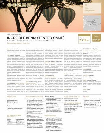 Viajes El Corte Inglés Tour privado increíble kenia (tented camp) 8 días / 5 noches (13 días / 9 noches con extensión a maldivas) samburu, lago n oferta