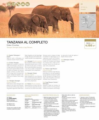 Viajes El Corte Inglés Do tanzania al completo 9 días / 6 noches tarangire, serengeti, karatu y lago manyara dia 1 españa / kilimanjaro/ arusha oferta