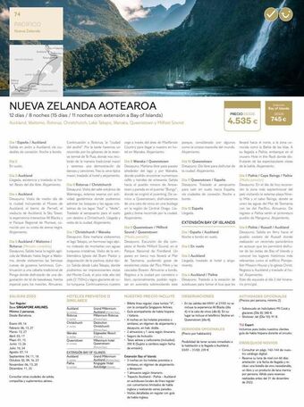 Viajes El Corte Inglés 74  pacífico  nueva zelanda  marcelana  millard  sound  nueva ze  dia 2 en vuelo.  nueva zelanda aotearoa  12 días / 8 noches oferta