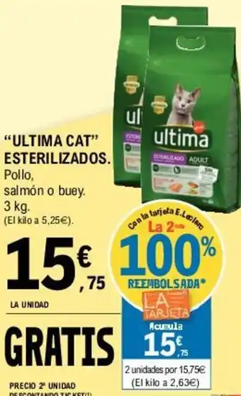 E.Leclerc Ultima Cat Esterilizados 3 kg oferta