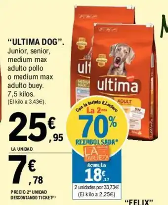 E.Leclerc Ultima Dog 7, 5 kilos oferta