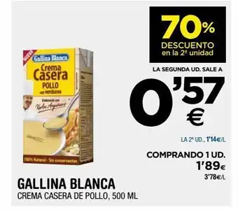 BM Supermercados Crema casera de pollo gallina blanca oferta