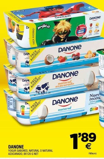 BM Supermercados Yogur sabores, natural o natural azucarado danone oferta