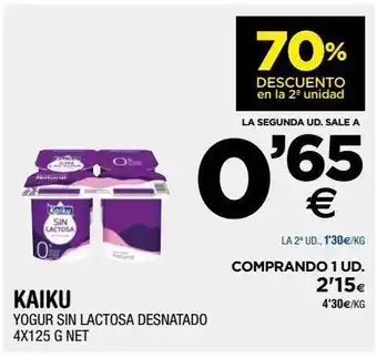 BM Supermercados Yogur sin lactosa desnatado kaiku oferta