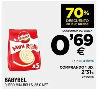 BM Supermercados Queso mini rolls babybel oferta