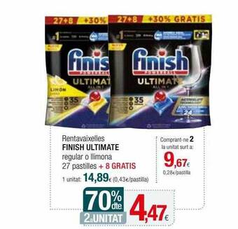 Condis 70% dte. 2a unitat rentavaixelles finish ultimate oferta