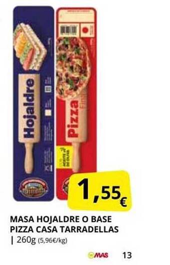 Supermercados MAS Masa hojaldre o base pizza casa tarradellas oferta