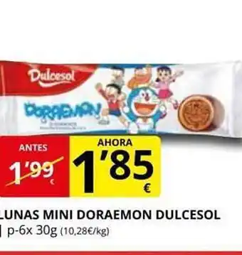Supermercados MAS Lunas mini doraemon dulcesol oferta