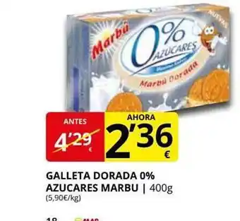 Supermercados MAS Galleta dorada 0% azucares marbu oferta