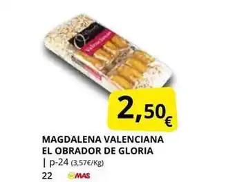 Supermercados MAS Magdalena valenciana el obrador de gloria oferta