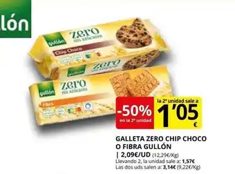 Supermercados MAS -50% en la 2a unidad galleta zero chip choco o fibra gullón oferta