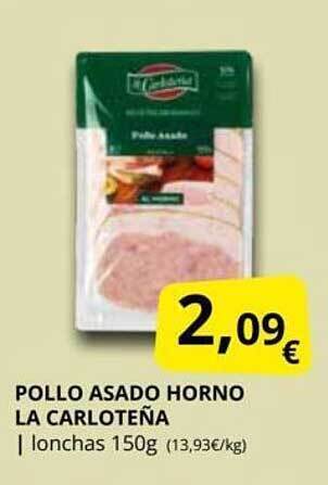 Supermercados MAS Pollo asado horno la carloteña oferta