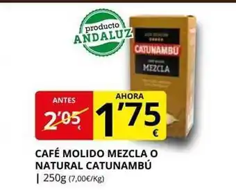 Supermercados MAS Café molido mezcla o natural catunambú oferta
