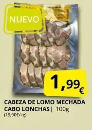 Supermercados MAS Cabeza de lomo mechada cabo lonchas oferta