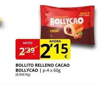 Supermercados MAS Bollito relleno cacao bollycao oferta