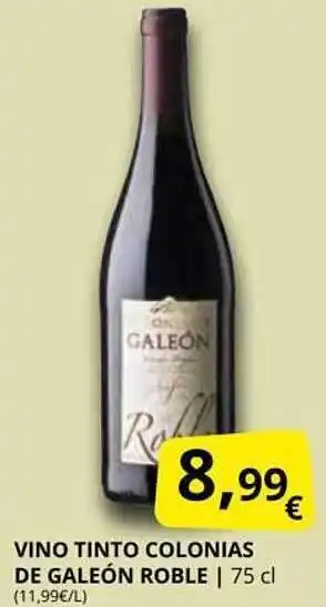Supermercados MAS Vino tinto colonias de galeón roble oferta