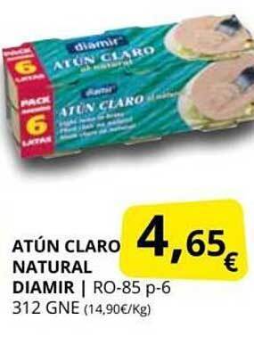Supermercados MAS Atún claro natural diamir oferta