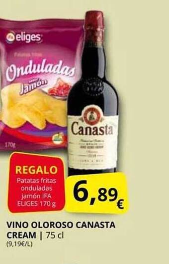 Supermercados MAS Vino oloroso canasta cream oferta