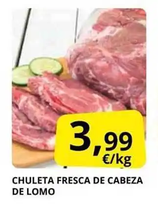 Supermercados MAS Chuleta fresca de cabeza de lomo oferta