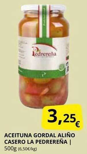 Supermercados MAS Aceituna gordal aliño casero la pedrereña oferta