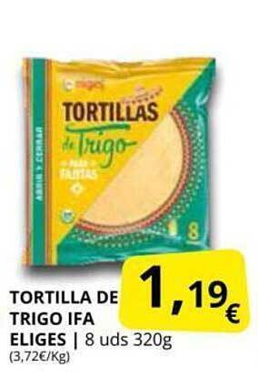 Supermercados MAS Tortilla de trigo ifa eliges oferta
