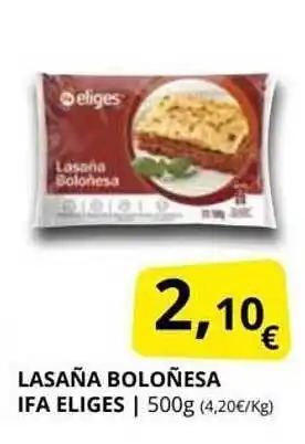 Supermercados MAS Lasaña boloñesa ifa eliges oferta