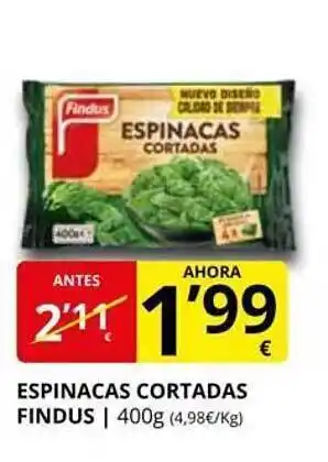 Supermercados MAS Espinacas cortadas findus oferta