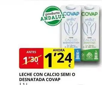 Supermercados MAS Leche con calcio semi o desnatada covap oferta