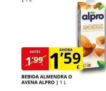 Supermercados MAS Bebida almendra o avena alpro oferta