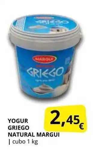 Supermercados MAS Yogur griego natural margui oferta