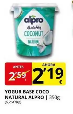 Supermercados MAS Yogur base coco natural alpro oferta