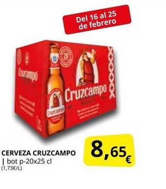 Supermercados MAS Cerveza cruzcampo oferta