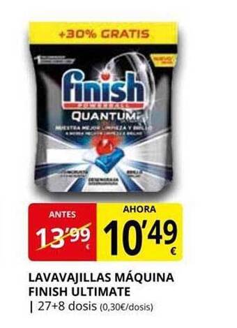 Supermercados MAS Lavavajillas máquina finish ultimate oferta
