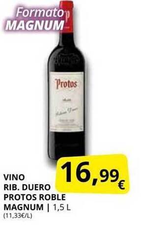 Supermercados MAS Vino rib. duero protos roble magnum oferta