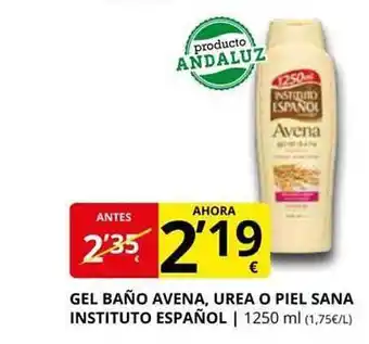 Supermercados MAS Gel baño avena, urea o piel sana instituto español oferta