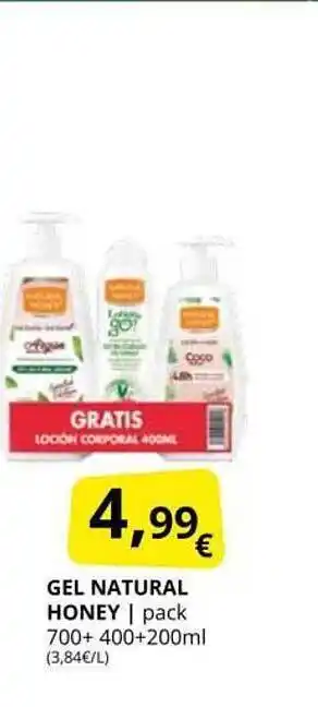 Supermercados MAS Gel natural honey oferta