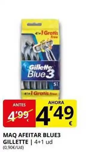 Supermercados MAS Maq afeitar blue3 gillette oferta
