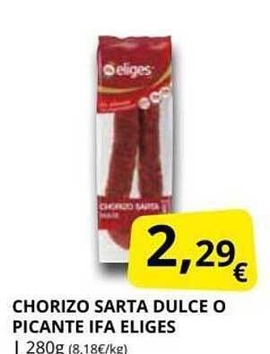 Supermercados MAS Chorizo sarta dulce o picante ifa eliges oferta