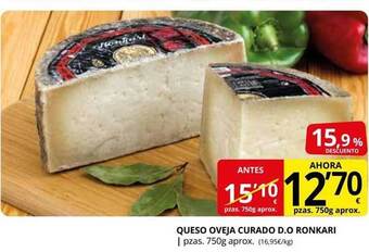 Supermercados MAS Queso oveja curado d.o. ronkari oferta