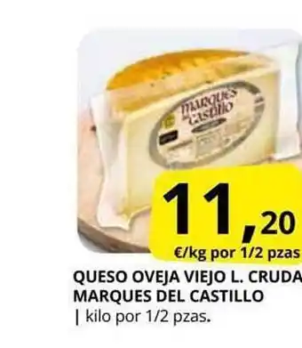Supermercados MAS Queso oveja viejo l. cruda marques del castillo oferta