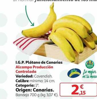 Alcampo I.g.p. plátano de canarias oferta