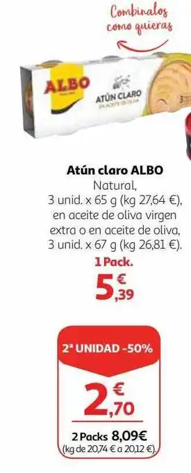 Alcampo 2a unidad -50% atún claro albo oferta