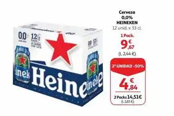 Alcampo 2a unidad -50% cerveza 0.0% heineken oferta