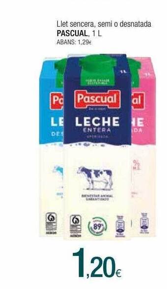 Condis Llet sencera, semi o desnatada pascual oferta