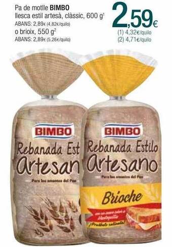 Condis Pa de motlle bimbo oferta