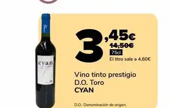 Supeco Vino tinto prestigio d.o. toro cyan oferta