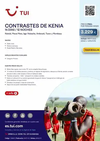 Tui Travel PLC I contrastes de kenia 14 días / 12 noches nairobi, masai mara, lago naivasha, amboseli, tsavo y mombasa tui salidas • s oferta