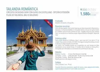 Viajes Eroski Tailandia romántica circuito exclusivo catai con guías en castellano - opción extensión playa de tailandia, bali o maldivas oferta